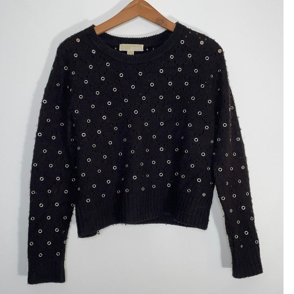 Michael Kors Lambs Wool & Alpaca Grommet Embellished Sweater - Size S - So Soft!